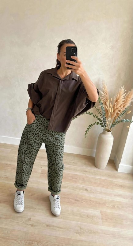 Denim mom animalier