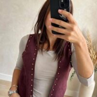 Gilet camoscio borchie