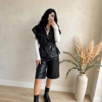 Gilet ecopelle revers