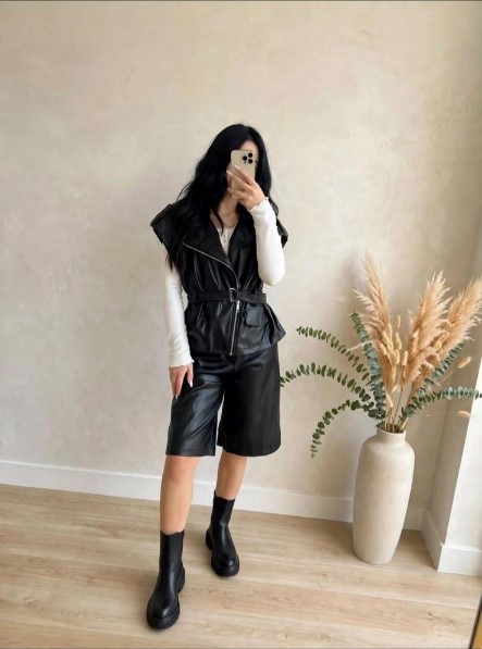 Gilet ecopelle revers