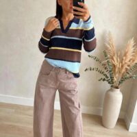 Maglia color block colletto