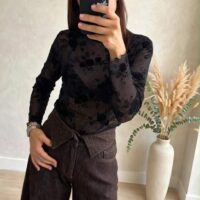 Maglia trasparente fiore
