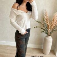 Maglia coste zip