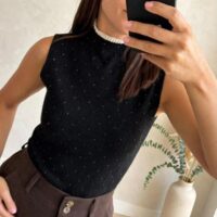 Top merletto glitter