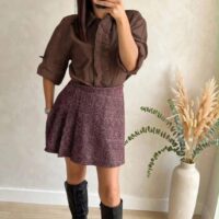 Camicia cotone rouches
