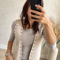 Gilet camoscio borchie