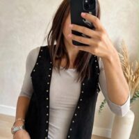 Gilet camoscio borchie