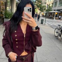 Gilet zip e bottoni dorati