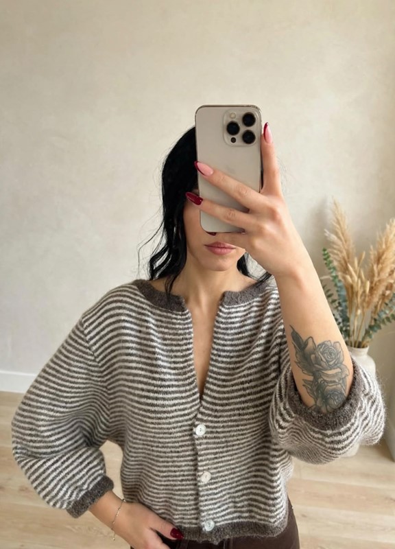 Maglia righe 3 bottoni