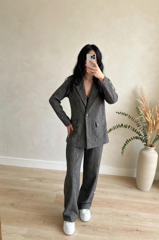 Pant palazzo felpa glitter