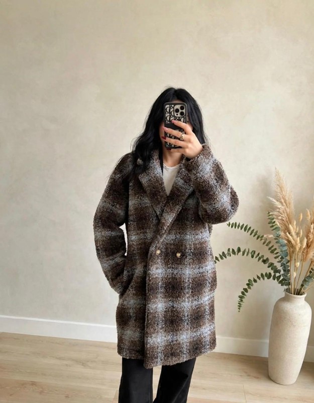 Cappotto fantasia misto lana