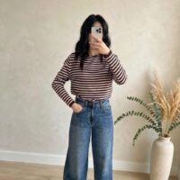 Maglia righe misto lana