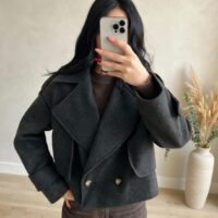 Cappotto crop alette