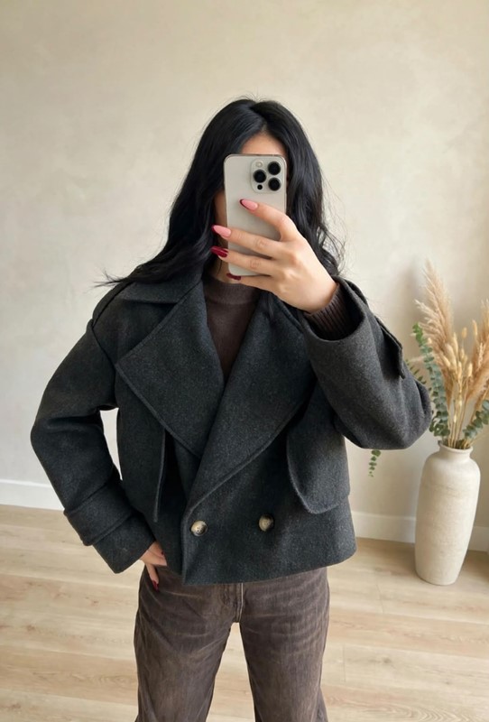 Cappotto crop alette
