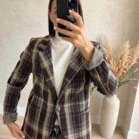 Giacca revers tartan