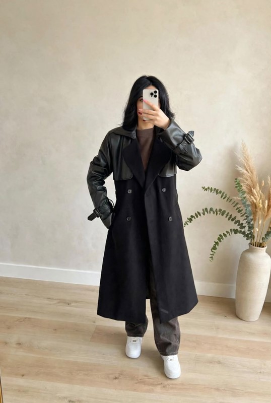 Cappotto dettagli ecopelle