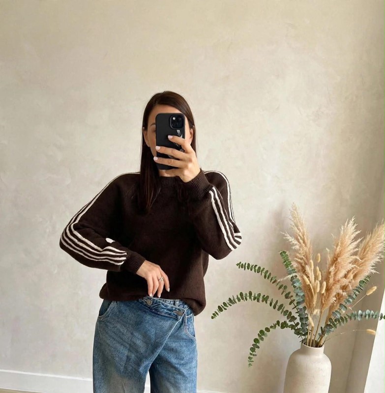 Maglia misto lana bande