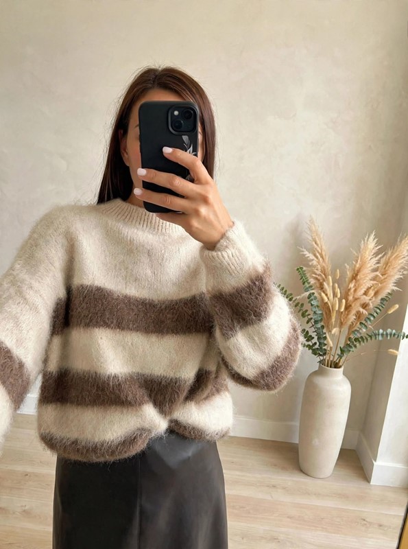 Maglione striped misto lana