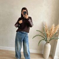 Maglia misto lana bande