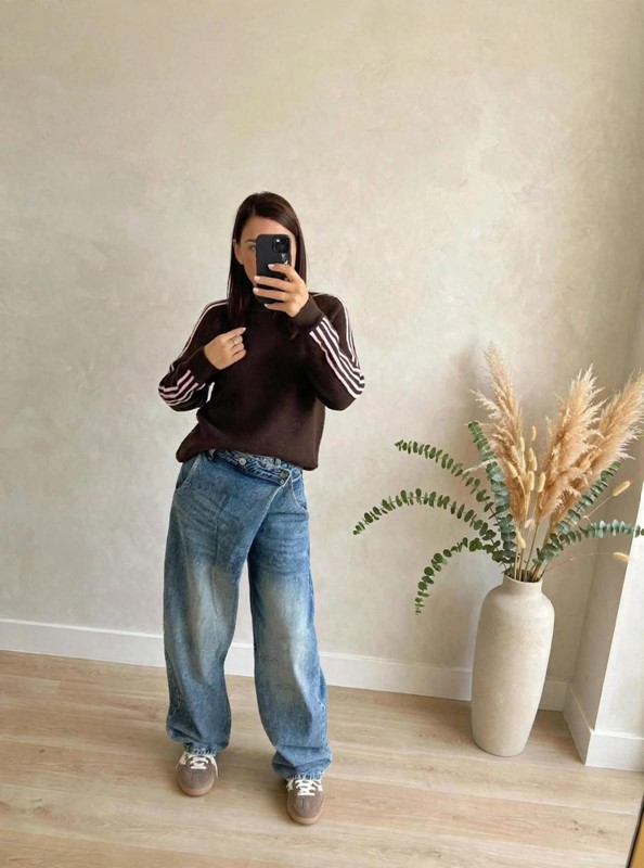 Jeans slouchy doppio bottone