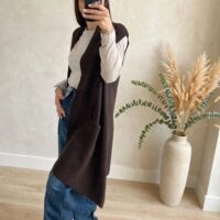 Gilet lungo tasche