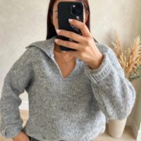 Maglia misto lana v colletto