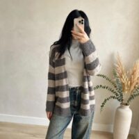 Cardigan misto lana righe