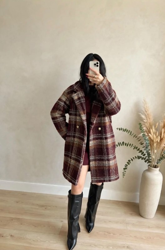 Cappotto fantasia misto lana