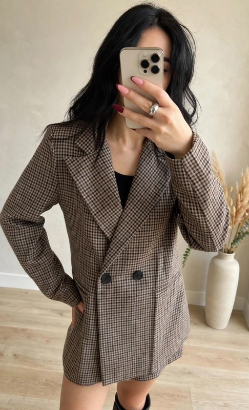 Blazer oversize check