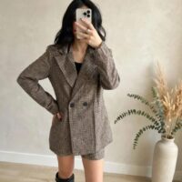 Blazer oversize check