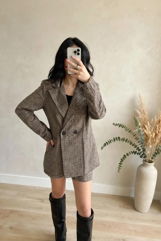 Blazer oversize check