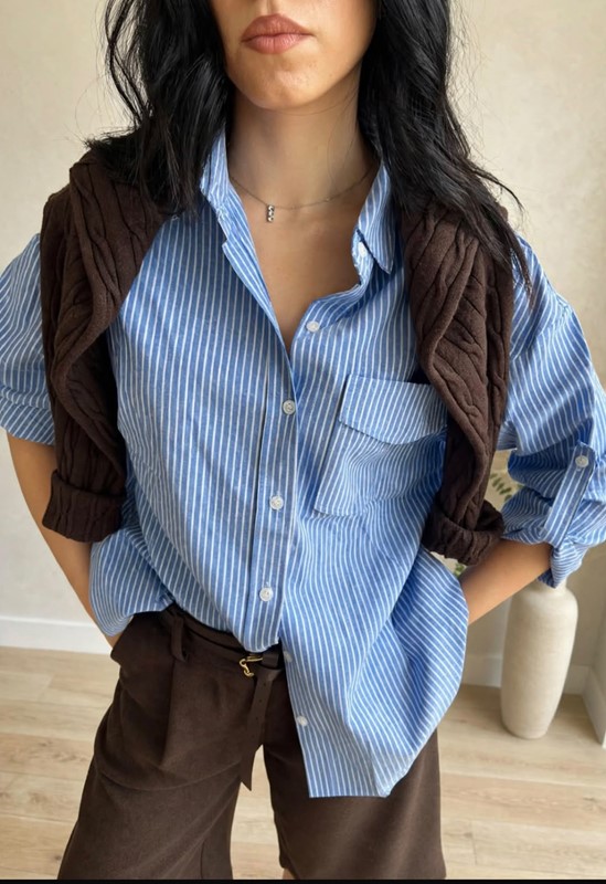 Camicia righe tasca