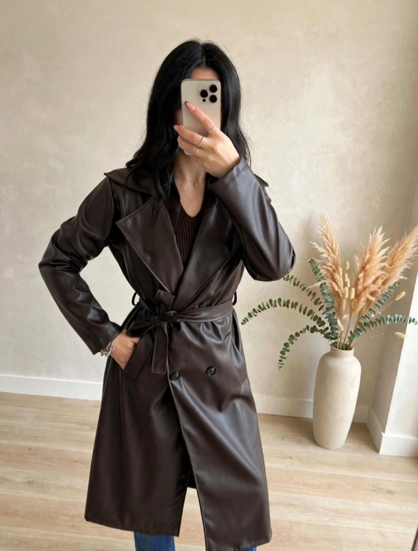 Trench lungo ecopelle