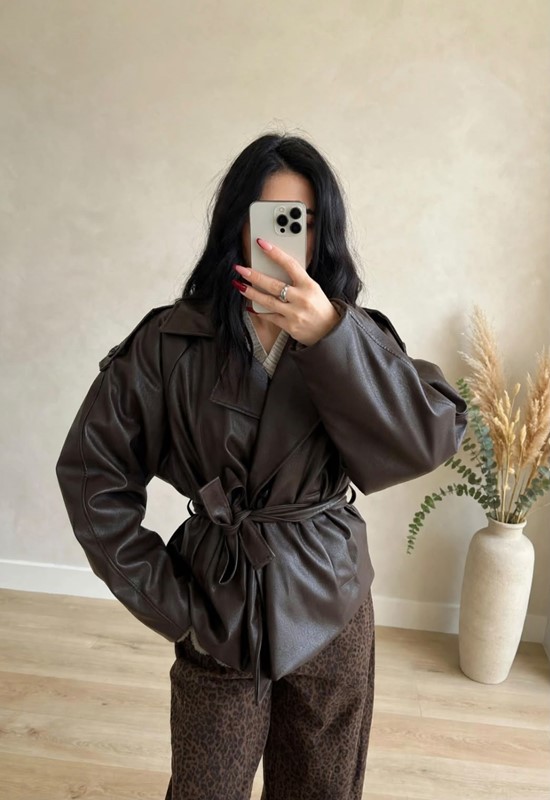 Cappotto ecopelle felpato