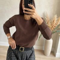 Maglia girocollo bordo costine