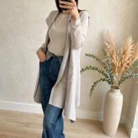 Gilet lungo tasche