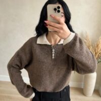 Maglione morbido colletto