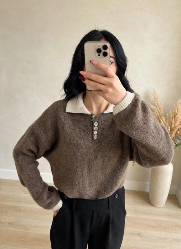 Maglione morbido colletto
