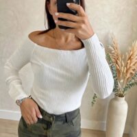 Maglia crop costine barca