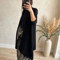 Gilet lungo tasche