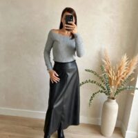Maglia crop costine barca