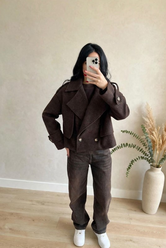 Cappotto crop alette